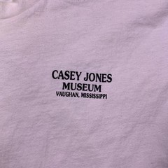 Vintage Hanes Mens White Casey Jones Museum Vaughan Mississippi T-Shirt Size XL