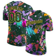 Custom Graffiti Paint Splatter Green Gold Shirt Streetwear Art Gift For Him