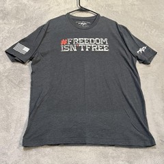 American Trigger Pullers Shirt Mens XL Gray Freedom Isn’t Free Flag Tee T-Shirt