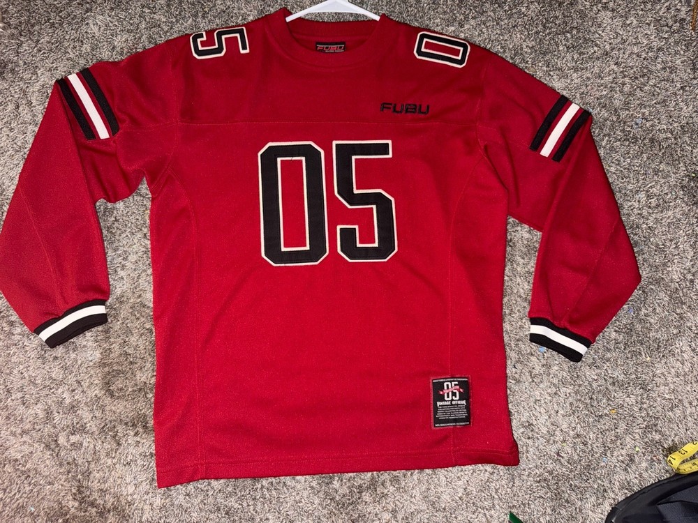 RARE Y2K FUBU OFFICIAL 05 LONG SLEEVE JERSEY Embroidery Hip Hop