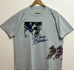 Vintage 90s St Louis Blues T-Shirt XL 1991 Wrap Around Neon Single Stitch NHL