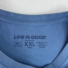 Life Is Good Mens XXL Blue Crusher Tee Unlimited Smileage Graphic Shirt