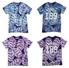 Studio 189 Hand-Batik Big Leaf Design Crew Neck Short Sleeve Men’s T-Shirt NWT