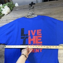 Verizon Wireless T Shirt Size Large Blue Double Sided Graphic Work