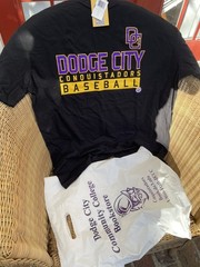 Dodge City Community College Conquistadors Baseball Tee Shirt -NWT Black XL DC3