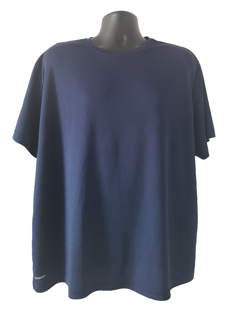 ATHLETIC WORKS Mens T-Shirt SIZE 3XL (54-56) DriWorks Short Sleeve London Blue