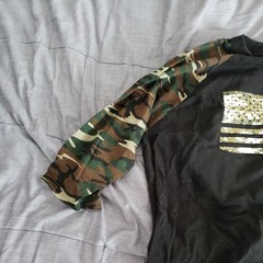 American Flag, Shaka Active, Men’s 3/4 Camouflage Sleeve Shirt, Size XXL black