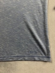 Orvis Shirt Mens Medium Blue Striped Slub Long Sleeve Casual Tee