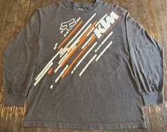 KTM FOX RACING Shirt Long Sleeve Large KTM Motocross Grey Dirt Bike