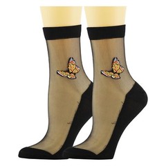 5 Pairs Womens Ankle Sheer Socks Floral Cute Nylon Mesh Transparent Socks