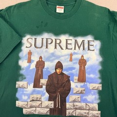 Supreme Monks Graphic T-Shirt Mens Large Green Short Sleeve Cotton Streetwear