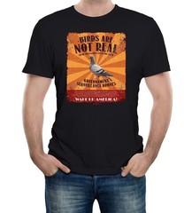 Mens Birds Arent Real Funny Conspiracy Theory Joke Gift T-Shirt