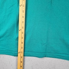 Vintage Hawaiian Tan Shirt Mens XL Teal Sun Palm Graphic Beach Promo 80s Relax