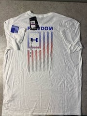 Under Armour Men’s 2XL White Freedom Graphic T-Shirt NWT Short Sleeve