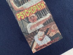 90s SERIAL KILLER T shirt Tee Psychopath Vintage Navy Hannibal Made in USA / L