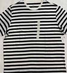 New Banana Republic Men’s Short Sleeve T-Shirt White Stripe Size L $20.00