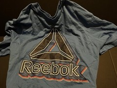 Used Mens Reebok Tshirt Size XL Blue Full Length Worn Once