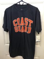 United States Coast Guard T-shirt Mens Graphic Tee Large Blue Orange Letter New