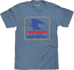 Tee Luv x Comfort Colors USPS U.S. Mail Eagle Mens T Shirt Blue Jean