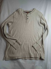 Northwest Territory Shirt Mens L Beige Henley Cozy Minimalist Heritage Workwear