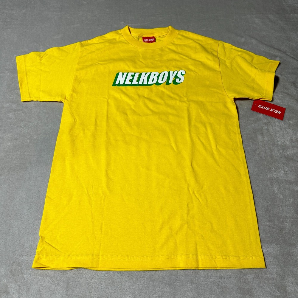 Full Send Nelk Boys Yellow T-Shirt Size Medium NWT