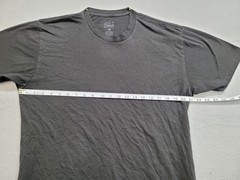 Fresh Men Shirt L Gray Short Sleeve Crew Neck Flat Front Comfort Pullover Tee