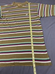 Vintage Hang Ten T Shirt Mens Small Multicoloured Striped Logo Casual Surf Skate