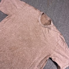 Unbranded T-Shirt Mens XL Brown Distressed Acid Wash Cotton Blank