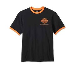 Harley-Davidson Men’s 120th Anniversary Ringer Short Sleeve Tee – Black, 96834