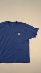 Carhartt Pocket T-Shirt Blue XL Regular Workwear Heavyweight Cotton Logo Tee