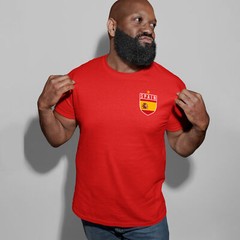 Mens Personalised Spain Badge T Shirt shirt Football Him Footie Supporter Spa…