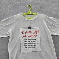 VINTAGE Work Sucks Men Shirt XL Gray Graphic Work Humor Print USA 90s