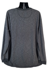 FOUNDRY Mens T Shirt SIZE 2XLT Gray Striped Long Sleeve Relaxed Fit Cotton