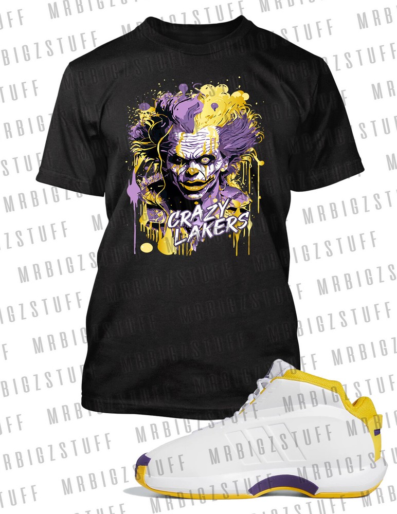 Kobe Crazy Lakers Clown Psycho Fun Tee Shirt Shoe Big & Tall or Small Street