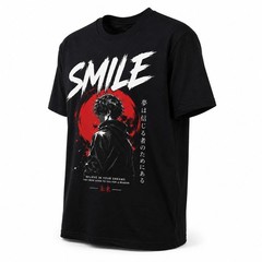 tshirtAnime Smile Graphic T Shirt Japanese Streetwear Motivational Unisex Tee Ke