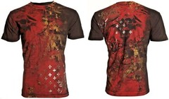 ARCHAIC by AFFLICTION Black BRASS Short Sleeve Slim Fit Y2K MMA Elite T-shirt