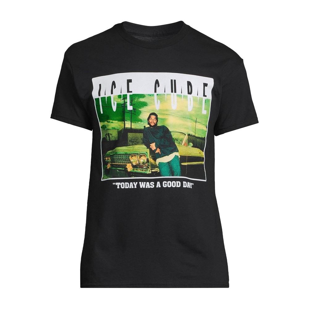 ICE CUBE Men’s Black Graphic Print Short Sleeve Crewneck T-Shirts Tee: S-2XL