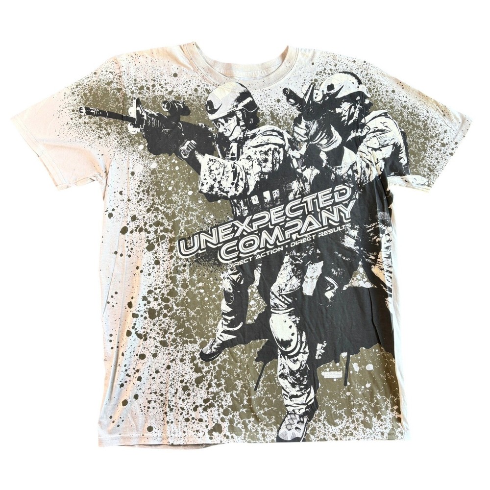 7.62 Design Unexpected Company Military Tactical Graphic T-Shirt Mens LG Tan