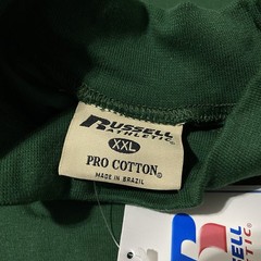 Vintage Russell Athletic Mock Neck Shirt Mens 2XL XXL Green Pro Cotton Blank NEW