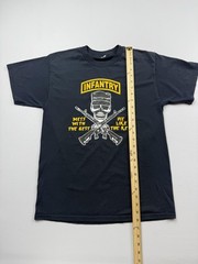Infantry Shirt Mens Black Skull Rifles Graphic Tee Army Soldier Combat Read