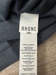 Rhône Compass Knit Tee Men’s Size Large Deep Sea Blue True Navy