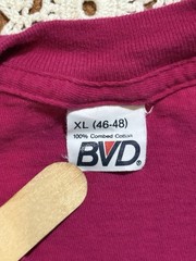 VTG 80s 90s USA Single Stitch XLarge BVD Blank Pink Pocket T-Shirt