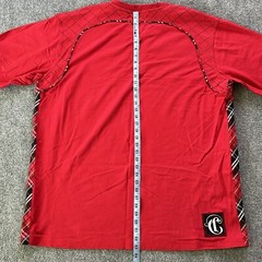 Coogi Shirt Men XXXL Red Plaid Patch Embroidered Vintage Y2K T-shirt Baggy 90’s