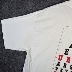 Vintage No Fear Shirt Mens XL White 90s USA Skate Grunge Parody Quote Vision Eye