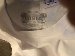 Costa Del Mar Men’s Graphic Logo Short Sleeve T Shirt XL White Black Front Logo