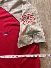 Vintage Rare 90s Tommy Jeans Hilfiger #85 Football Jersey Shirt Size L Red