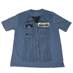 2019 5th Annual Shawshank Hustle Large Shawshank Redemption Inmate Shirt *Nice*