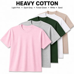 Gildan Heavy Cotton 5000 T-Shirt 3 & 5 Pack Men’s Fashion Color Cotton Tee S-5XL