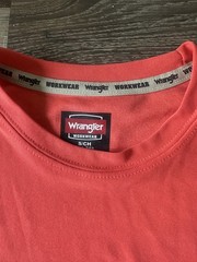 Wrangler Workwear Performance T Shirt Short Sleeve UPF30 Cayenne Men’s Small