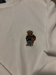Polo Ralph Lauren Basketball Bear Waffle Knit Long Sleeve Sleep Tee